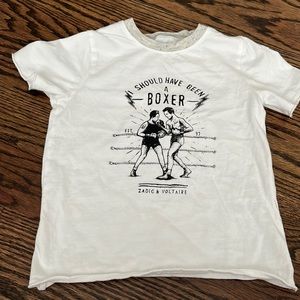 Zadig & Voltaire 5/6 6T short sleeve boxer t shirt white